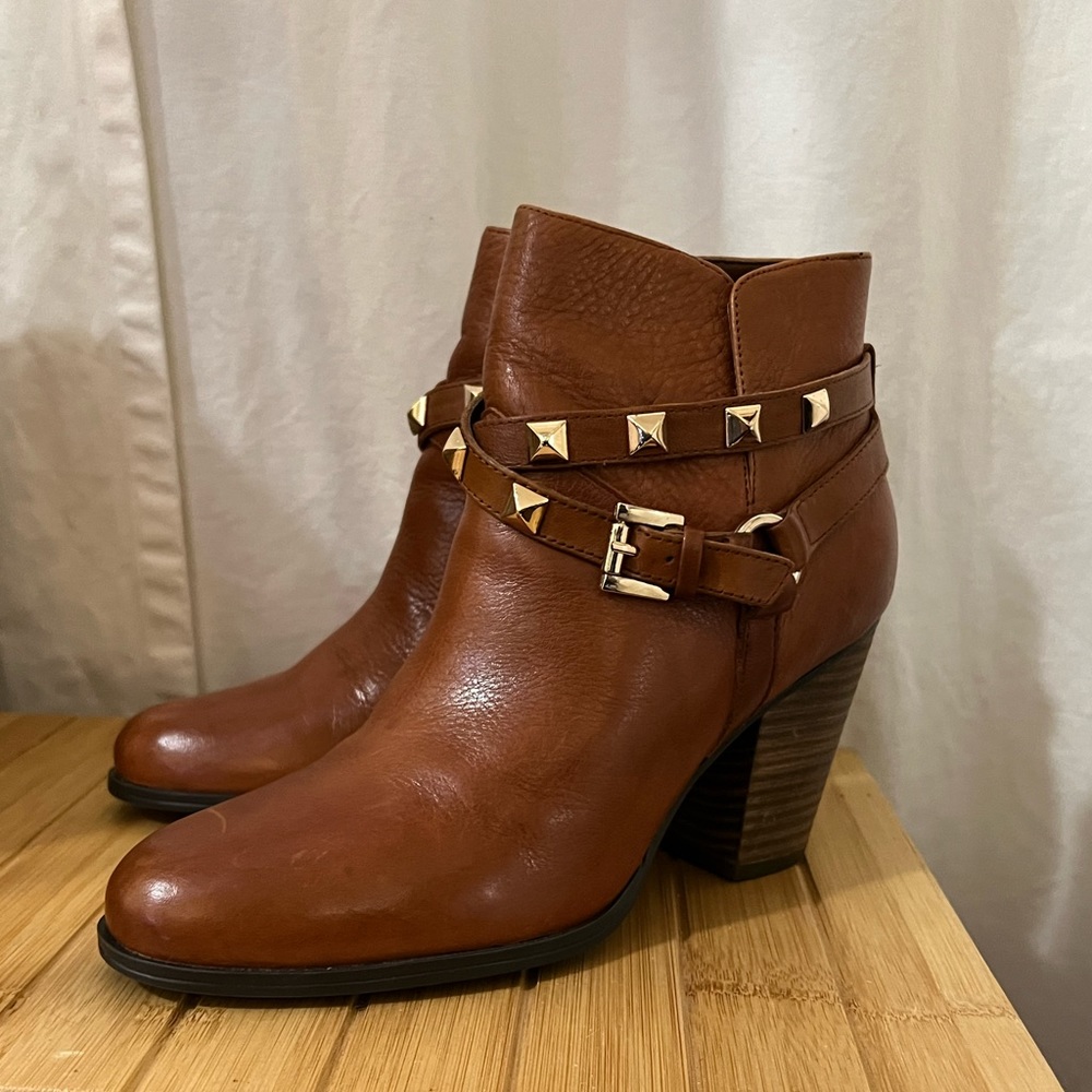 Guess Fran Studded Leather Ankle Boots